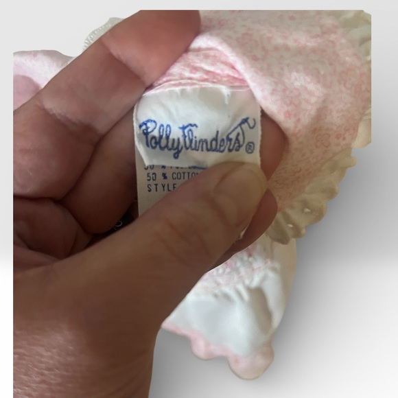 Polly Flinders Made in the USA smocked pink & white dress size 6-12 months - Picture 5 of 8